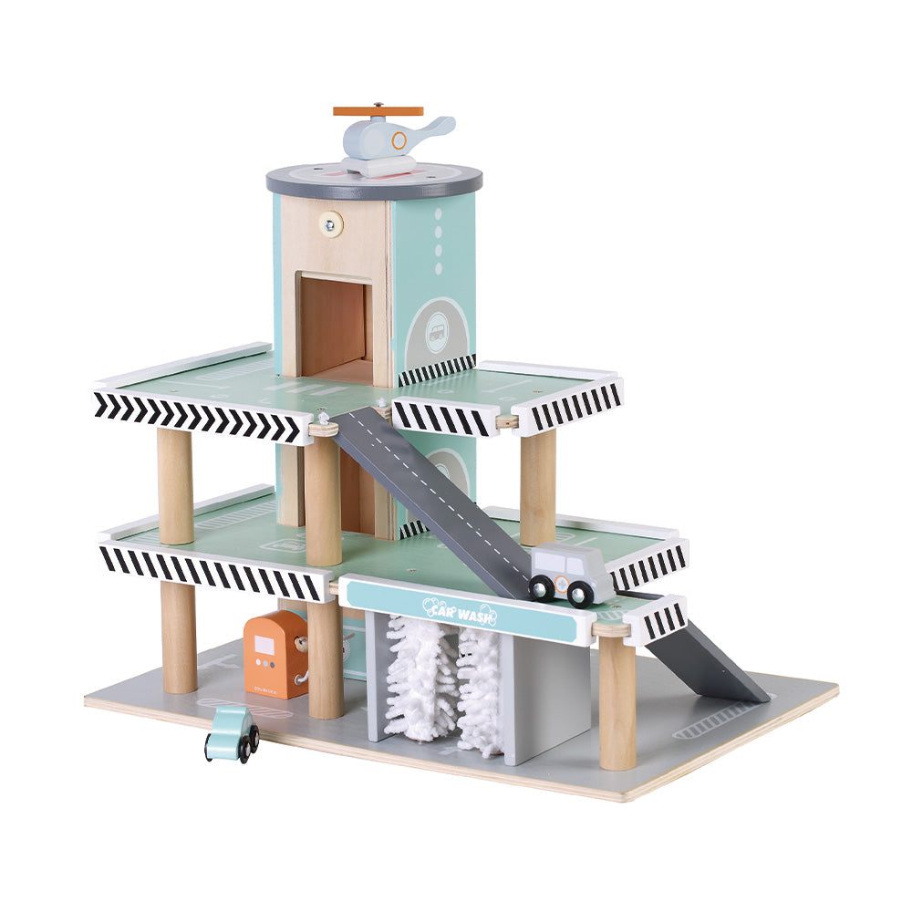 Multilevel Wooden Garage